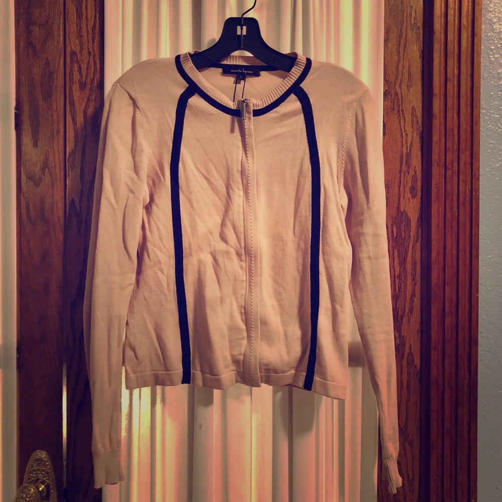 Nanette Lepore Light Pink Zipper Front Sweater